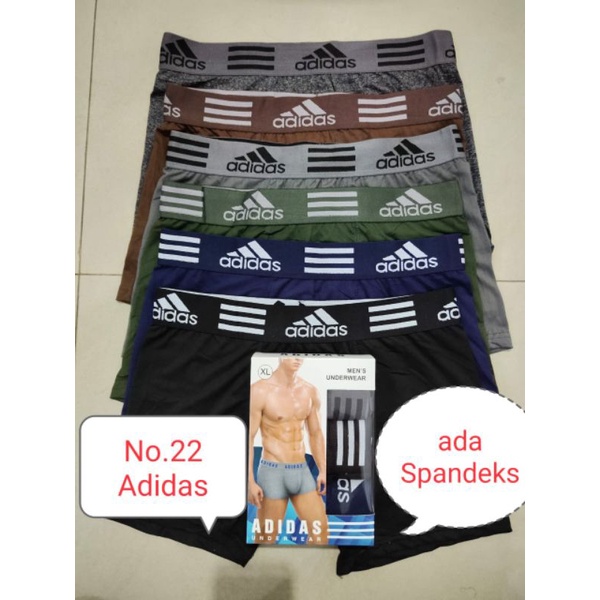 Emago - Boxer Pria 1 Box Isi 3 Pcs / Celana Dalam Pria Dewasa / Underwear Pria / Pakaian Dalam  Pria / Celana Boxer Pria / Sempak Pria / Celana Dalam Murah / Boxer Warna / Celana Dalam Pria ADiDASa