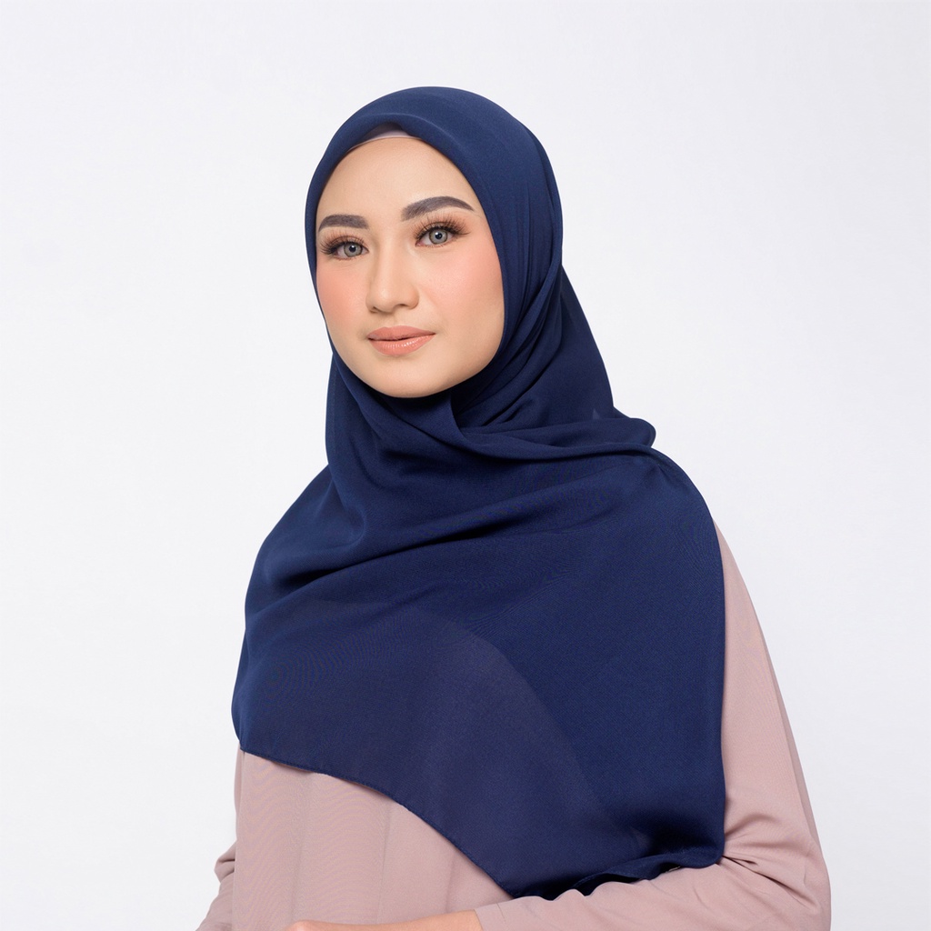 Clearance Sale - ZM Zaskia Mecca - Sana Navy Hijab Kerudung Segi Empat