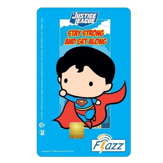 Kartu eTOLL Flazz BCA Gen2 / Gen 2 Limited Edition Justice League Superman 2021 ORI /Like eTOLL eMONEY Tapcash or Brizzi