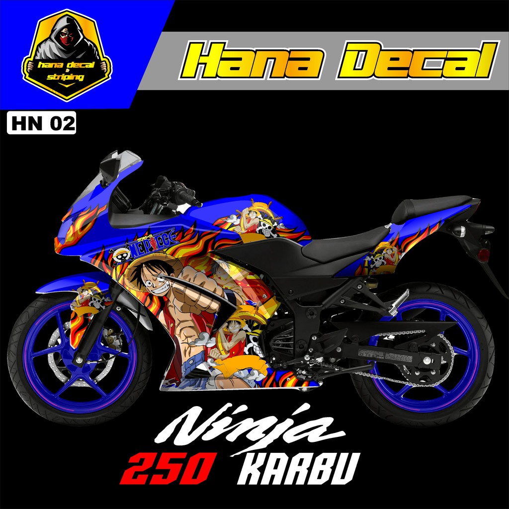 VARIASI DECAL NINJA 250 KARBU DECAL NINJA 250 KARBU STICKER KAWASAKI NINJA 250 KARBU  kode 03