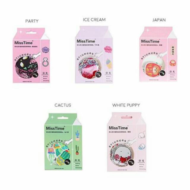 

STICKER HOLOGRAM ICE CREAM, JAPAN, CACTUS, PARTY, WHITE PUPPY