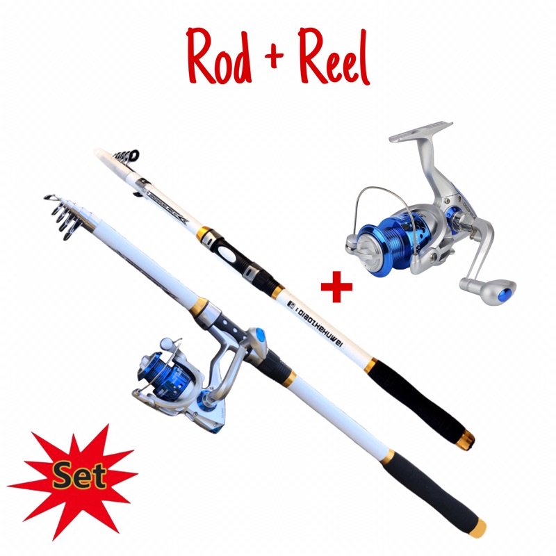 Joran Pancing Set Ghotda Carbon 2.4M Max Drag 15KG Reel TaffSport SA3000 12 BB Max Drag 10KG