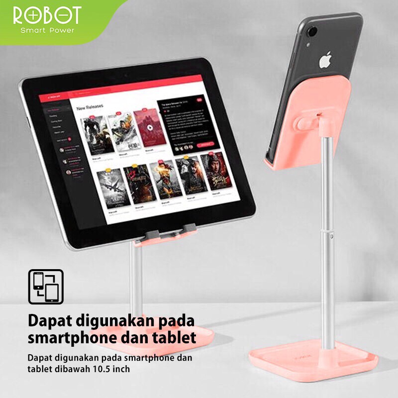 ROBOT RT-US04 Universal Phone Holder Tablet iPad iPhone Android Adjustable Tablet Desk Stand Holder