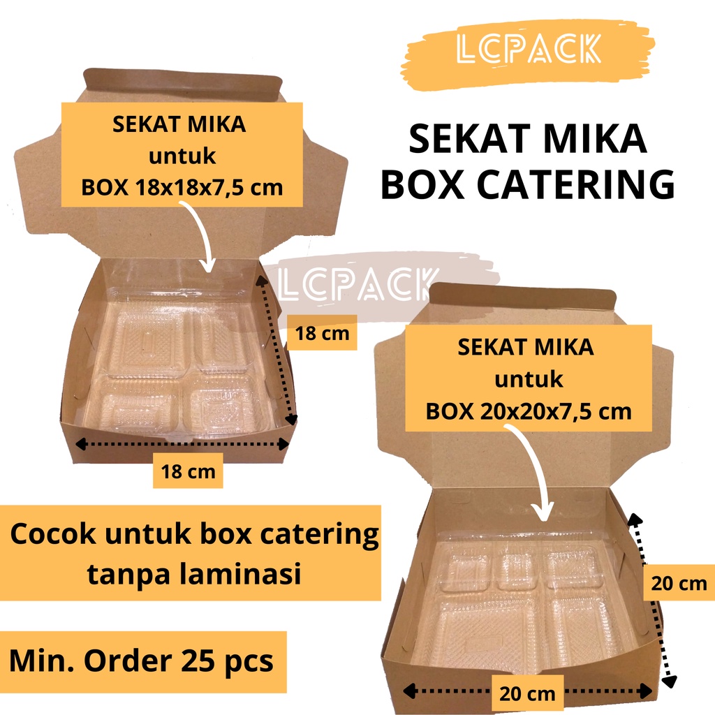 Sekat Partisi Plastik Mika Bening Sekat Box Catering Tatakan Mika Dus Katering Kemasan Makanan