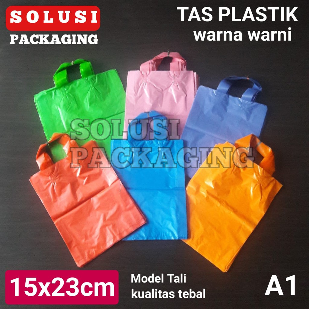 

TAS PLASTIK WARNA 15x23CM TALI ISI 100/TAS MALL TAS PRODUK KANTONG PLASTIK PACKING