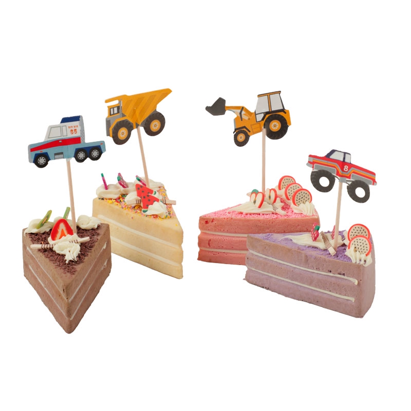 24pcs / Set Topper Kue Bentuk Traktor Excavator Untuk Pesta Ulang Tahun Anak