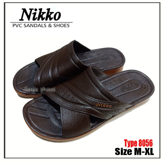 Nikko 8056 M-XL 38-43 Coklat / Sandal Selop Bapak Karet Santai Sehari-hari