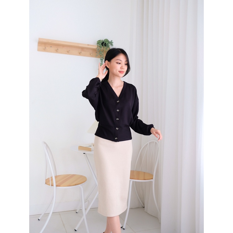 Kadaka T-0412 Blouse Dropneedle Knit Tangan Panjang