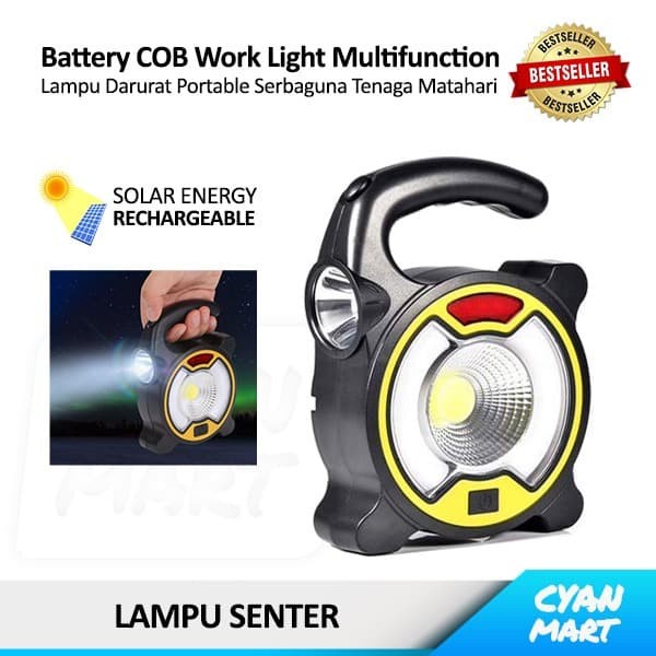 Lampu Senter Emergency Led COB Work Light TJ-329 Lamp USB Solar Energy