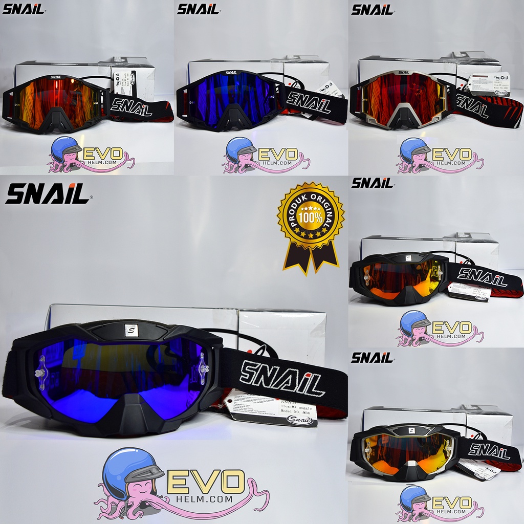 KACAMATA GOOGLE SNAIL (ORIGINAL) - GOOGLE SNAIL CROSS - GOOGLE SNIAL MOTORCROS - GOOGLE SNAIL JPX CROSS HELM JPX TERBARU