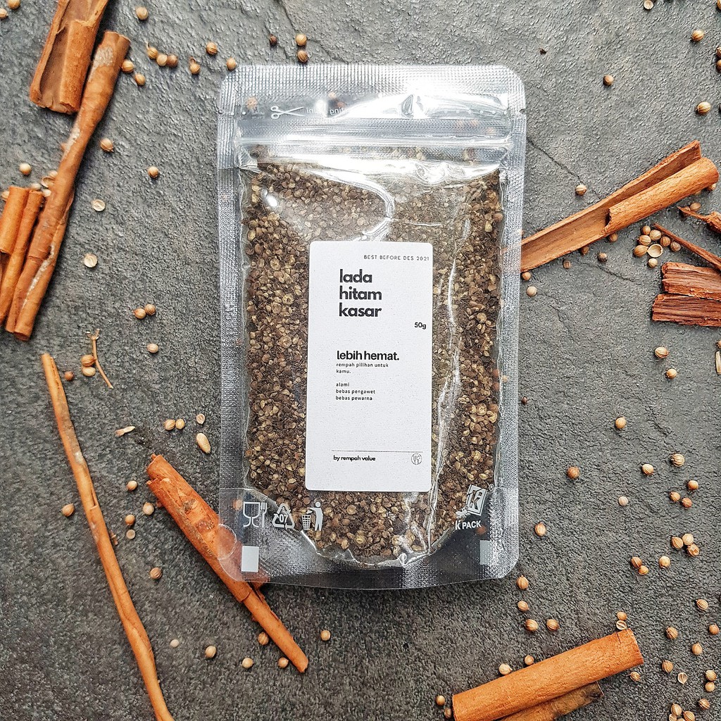 

HEMAT! Lada Hitam Kasar/ Coarse Black Pepper Ground - Rempah Value