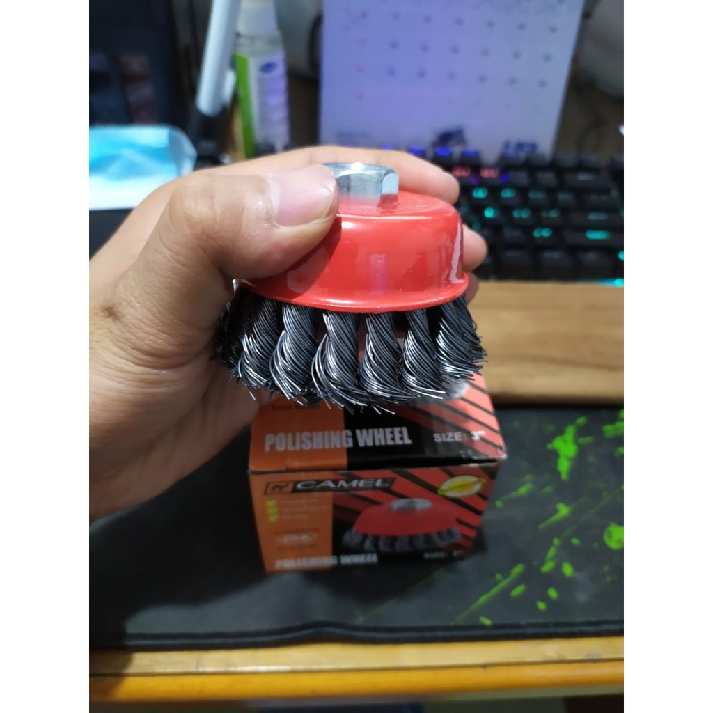 Camel Sikat Mangkok besi kawat 3" Cup Wire Brush 3 inch pembersih karat