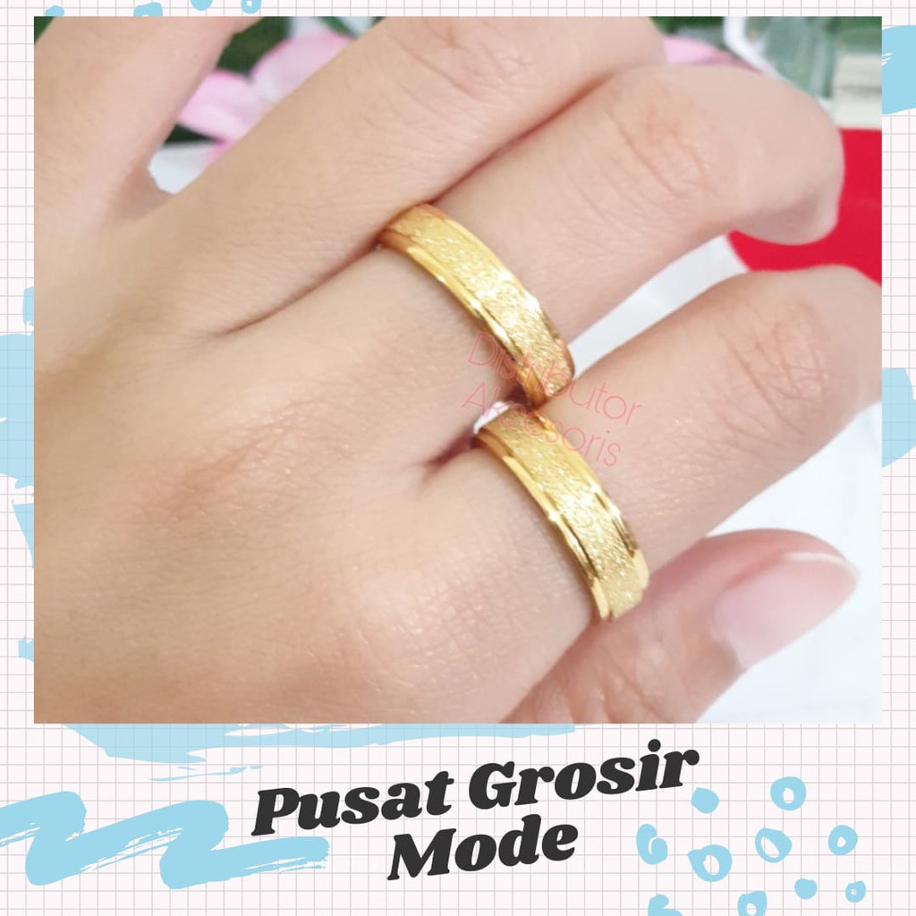 Cincin Couple Titanium ANTI KARAT SELAMANYA PGM CT41 SATUAN