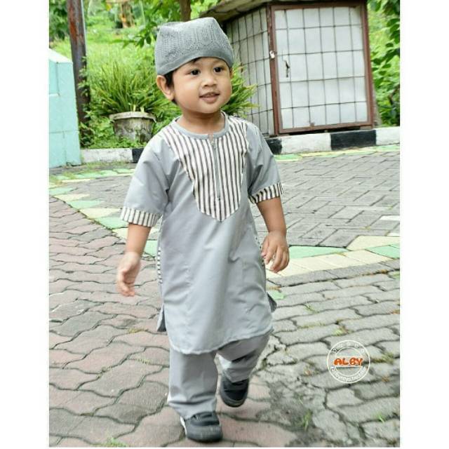 Koko Couple Ayah dan Anak Salur - Grey