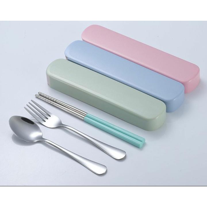 Set Alat makan Stainless Steel Sendok Garpu Sumpit