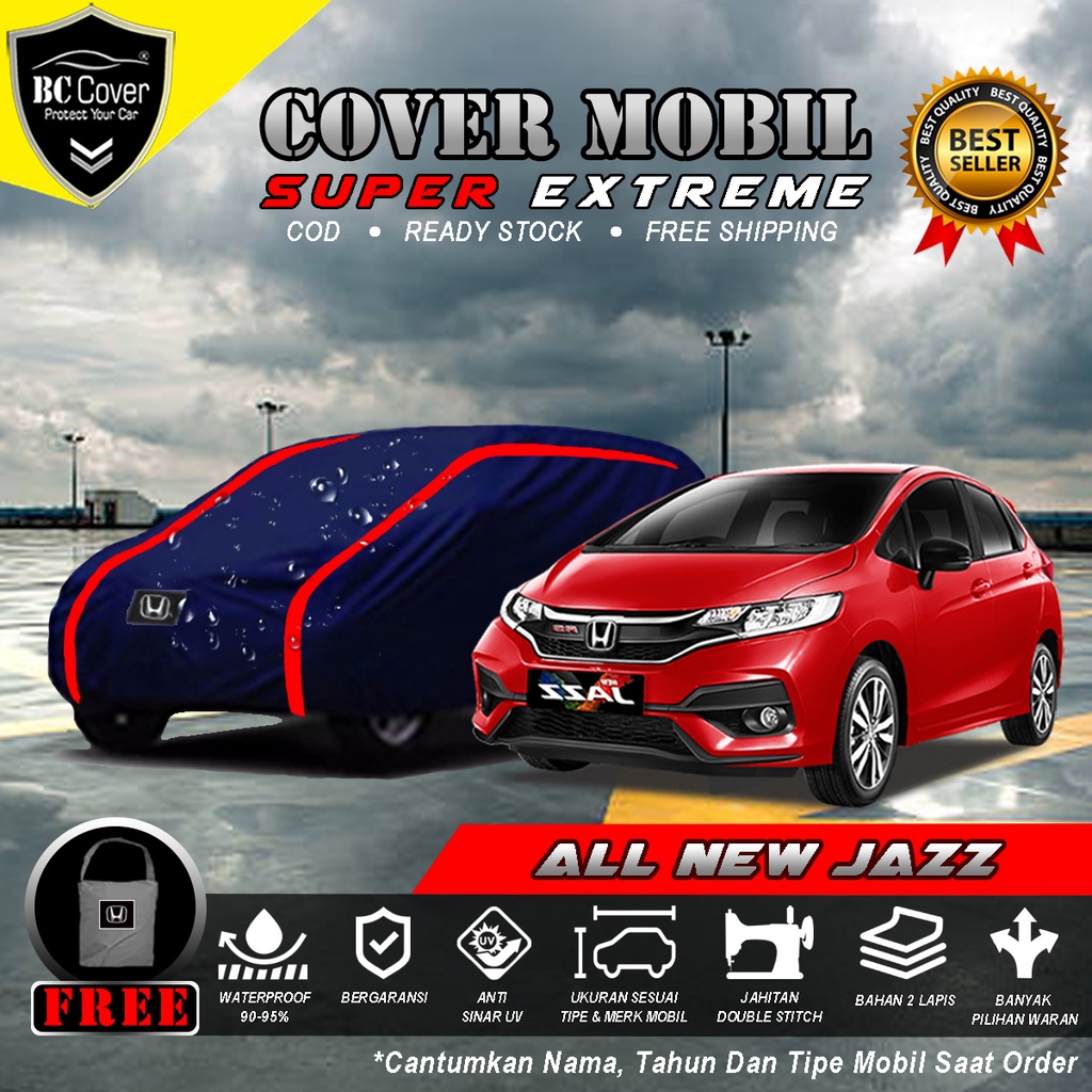 Body Cover Mobil Honda All New Jazz Outdoor Waterproof / Sarung Mobil All New Jazz Waterproof / Selimut Tutup Mantol Kerudung Mantel Penutup Mobil Jazz RS Waterproof Outdoor Anti Air