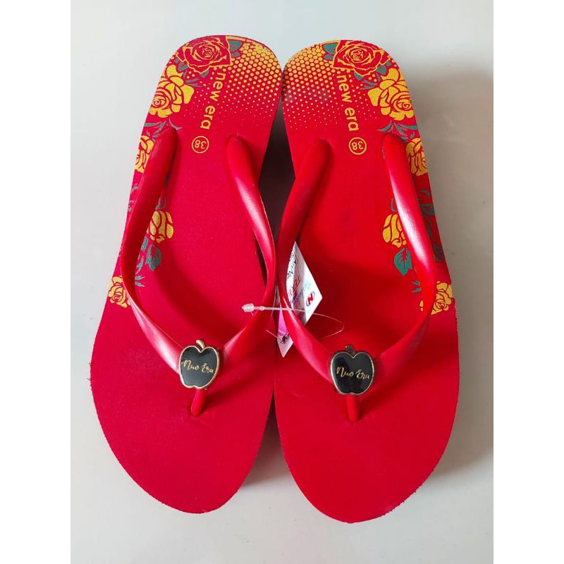 SANDAL JEPIT WEDGES NEW ERA (APPLE) UKURAN 38