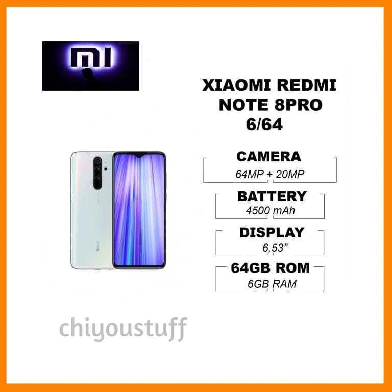 XIAOMI REDMI NOTE 8 PRO 6/64 6GB RAM 64GB ROM