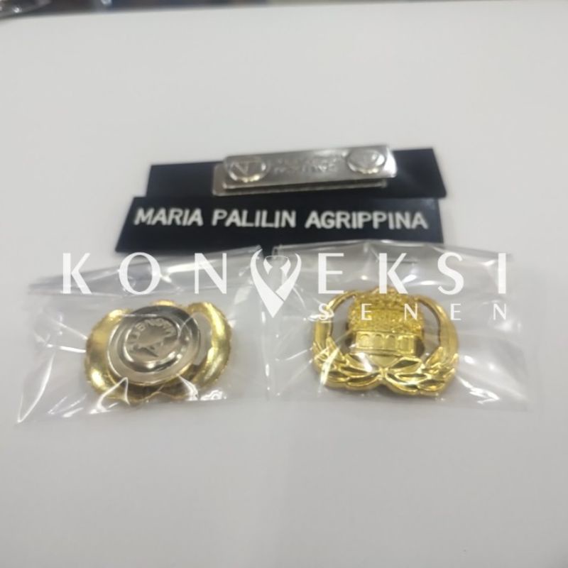 paket murah pin korpri magnet | name tag grafir nama dada akrilik