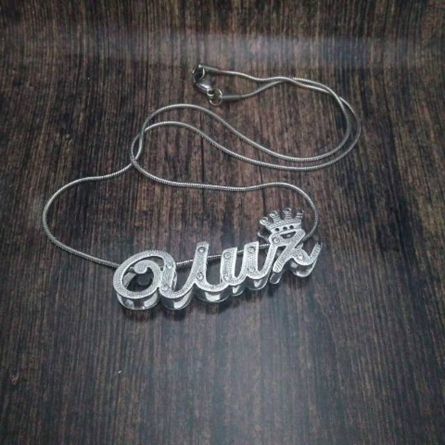 Kalung nama 3d Anti karat dan anti menghitam