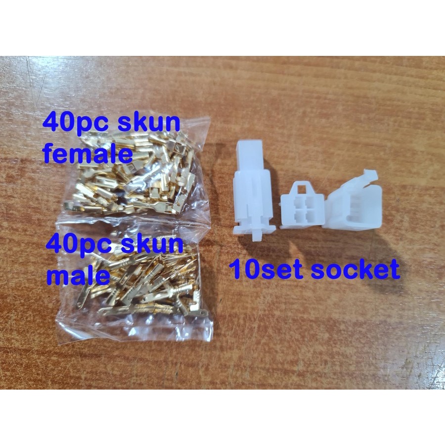 Socket motor pin kecil 2 pin - 3pin - 4pin - 6pin - 9 pin 10 set / connector skun mobil soket / konektor
