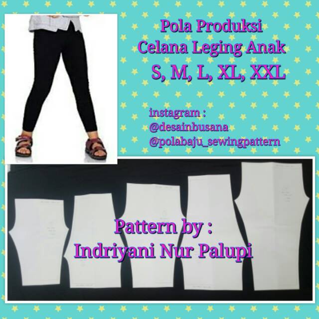 [ Bisa COD ] Pola Celana Legging Anak untuk Produksi Leging