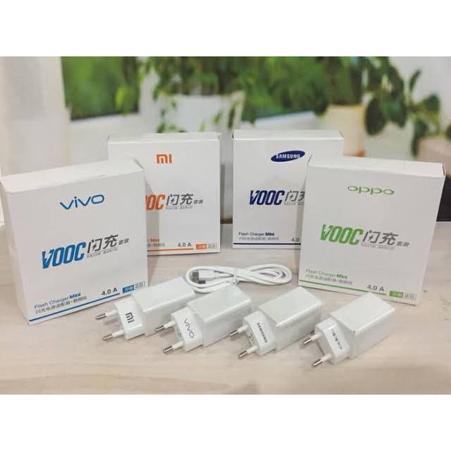 Charger VOOC Mini 4A 2usb Port Brand SAMSUNG MI OPPO VIVO TC VOOC MURAH