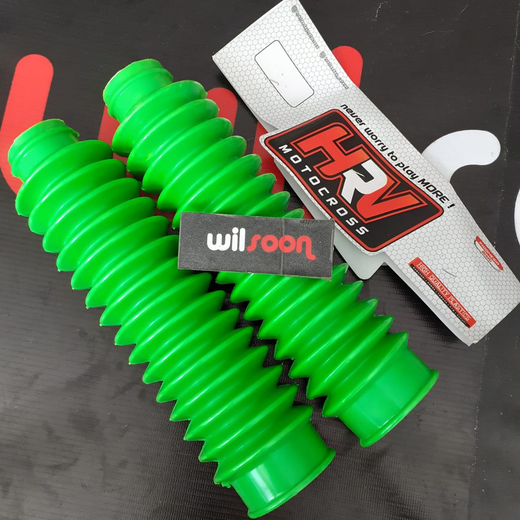 Karet Shock Shockbreaker Boot Depan Trail Motocross HRV Hijau