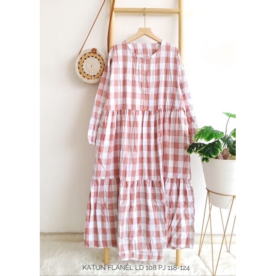 long tunik katun flanel import