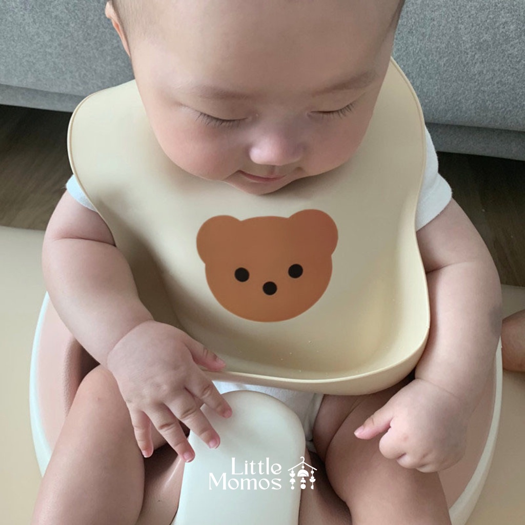 Little Momos Premium Bear Silicone Baby Bib