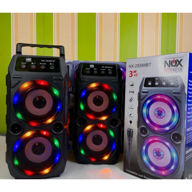 [COD]√ Speaker bluetooth karaoke NIXNOX NS35bt 801/802 FREE MIC-NX 2S588