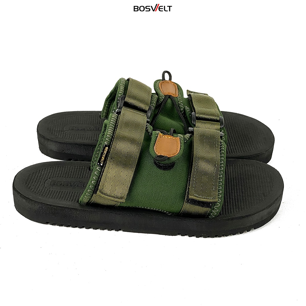 Bosvelt Original - Sandal Traveling Pria / Sendal Gunung / Flip Flop - Voka V1 Scarface Moss Green