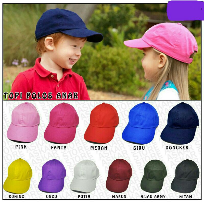 Topi Polos Baseball Pria Wanita Ukuran  Anak