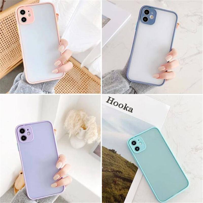 Soft Case Silikon Warna Permen Matte Untuk iPhone 13 12 Mini SE 2022 2020 6 6S 7 8 Plus