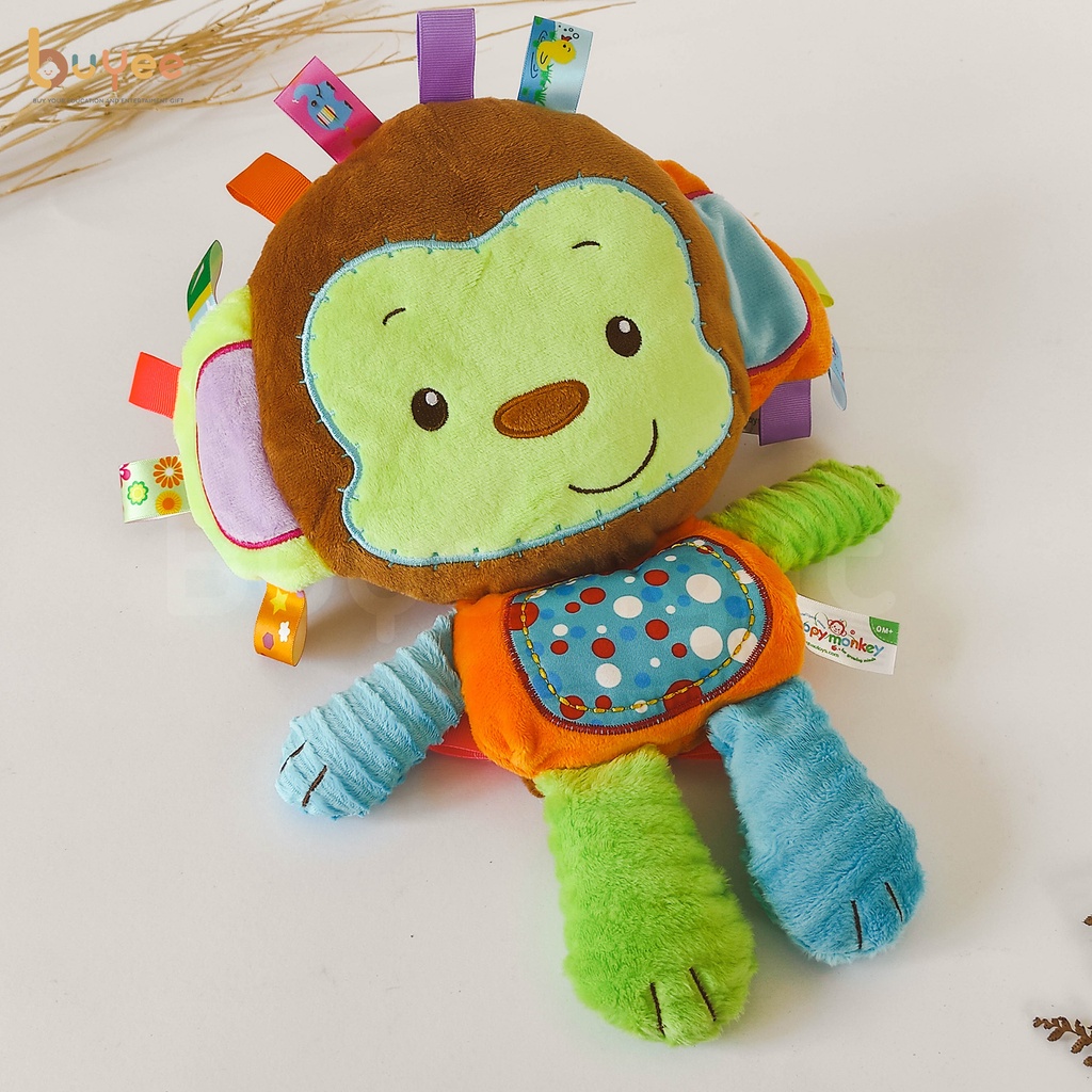 Buyee Gift Sensory Rattle Toys Doll for Baby | Mainan Boneka Sensori dan Gigitan Bayi untuk Bayi 3 bulan+