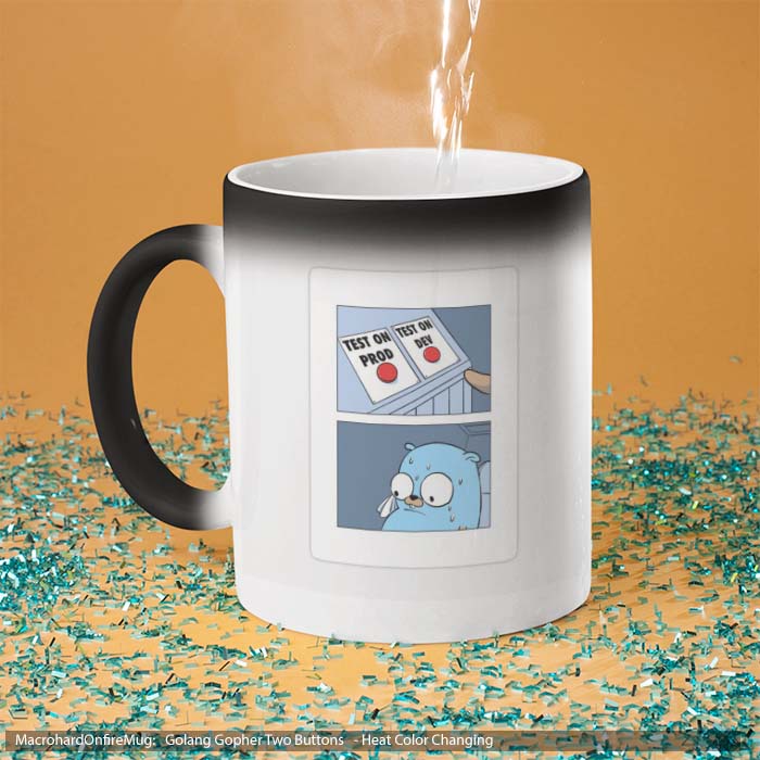 Mug Magic Golang Gopher Two Buttons