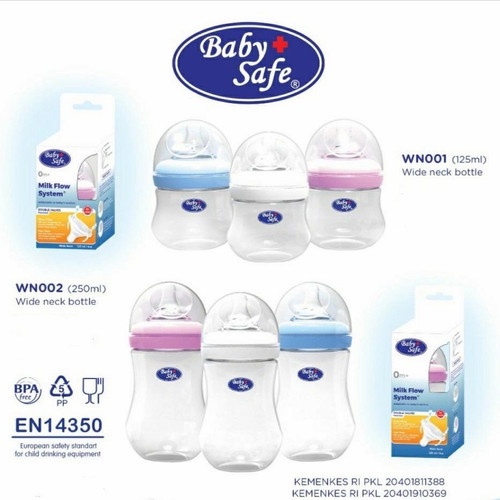 Makassar ! Bottle / Botol Susu Baby Safe Wide Neck WN0 125 /260 ml