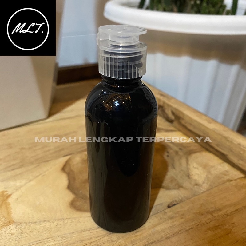 BOTOL FLIPTOP 60ML / BOTOL 60ML FLIPTOP HITAM BLACK SOLID / BOTOL FLIPTOP 60ML HITAM