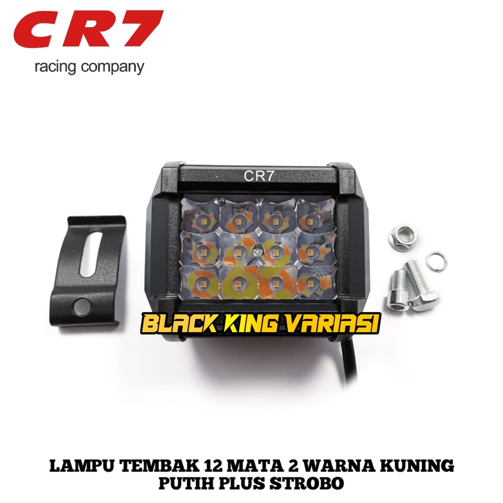 Lampu Tembak Sorot Cwl LED 12 Mata 2 Warna White Yellow 3 Mode Waterproof