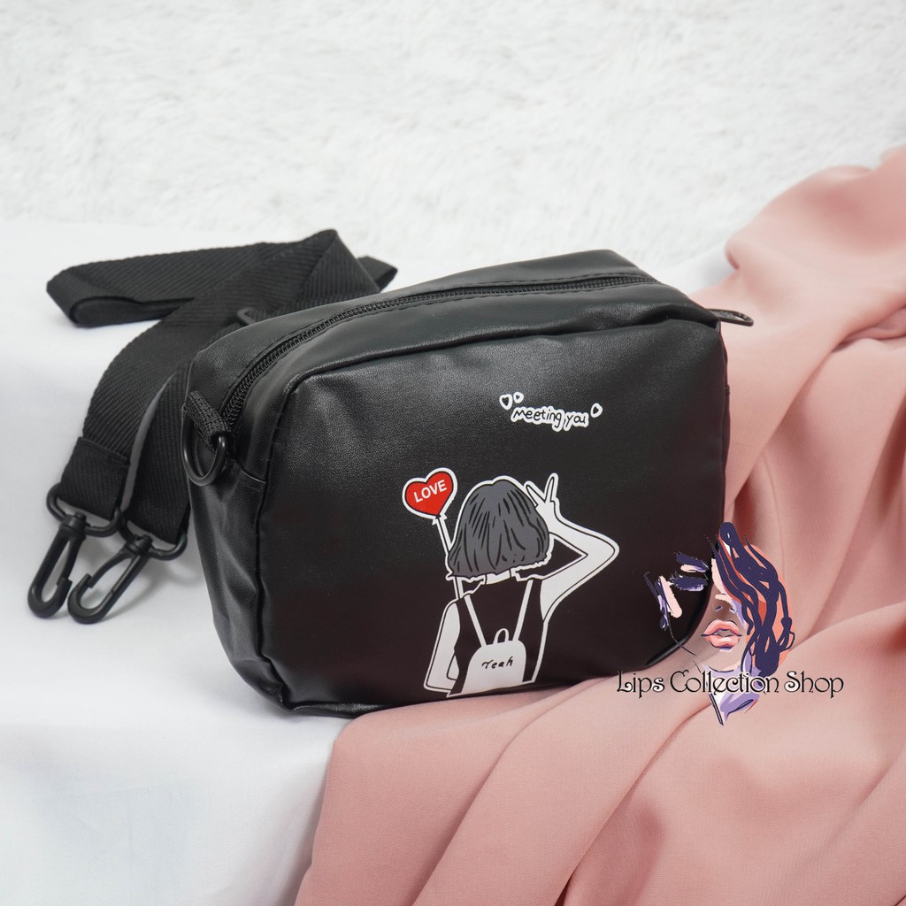 Tas Selempang Motif Cartoon | Tas Fashion Selempang Vintage Import