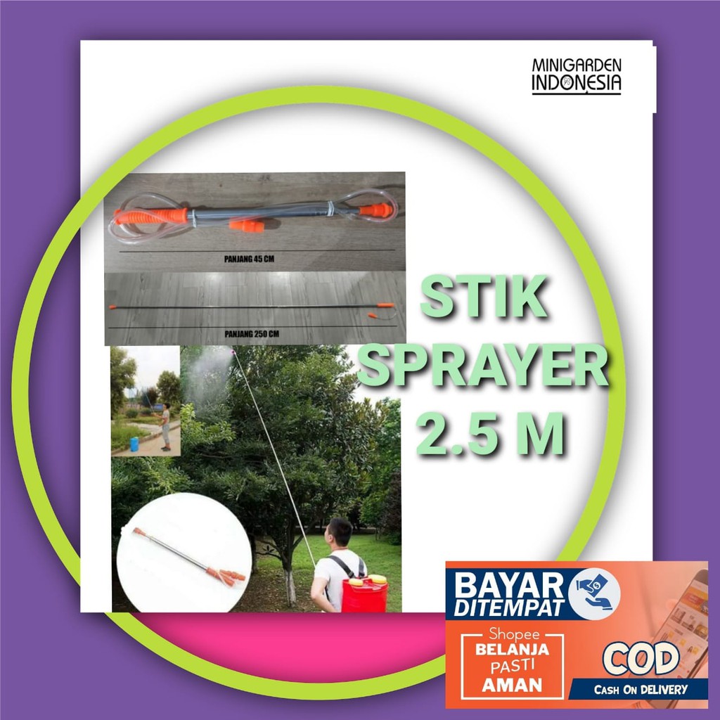 STICK SPRAYER ELEKTRIK ANTENA ORANGE PANJANG 2.5 METER stik semprotan hama irigasi taman fertigasi