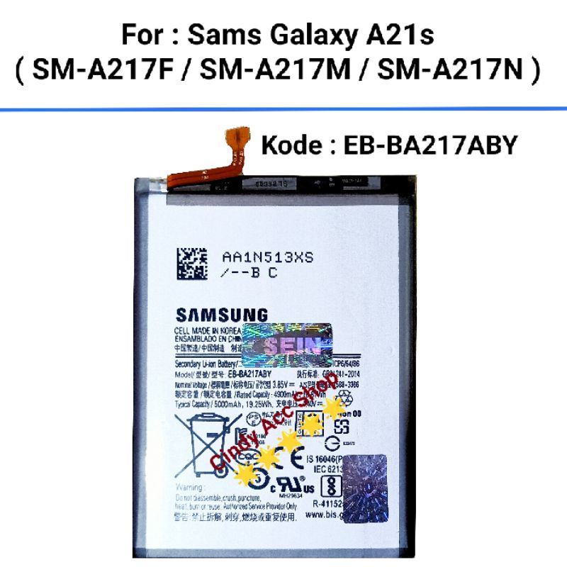 Baterai Batre Samsung A21S A12 A13 A02 A04S M02 M12 EB-BA217ABY Original Battery