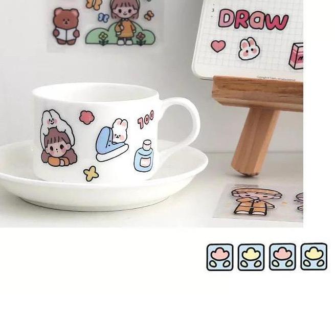 

Terbaru! Sticker Set Diary Book Aesthetic Sticker Deco 20/100Lembar Stiker Tumblr Botol Hp LapStiker 2D Plastik Lucu Viral Sticker DIY Kekinian