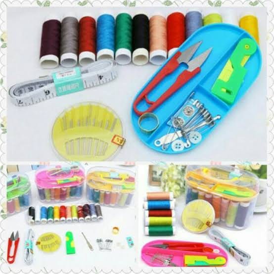 peralatan jahit set 1kotak/Set alat jahit lengkap kotak