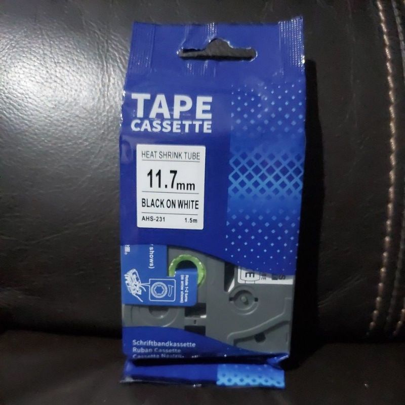 

Aimo heat shrink tube 11.7 mm black on white AHS / HSE-231 compatible brother label printer