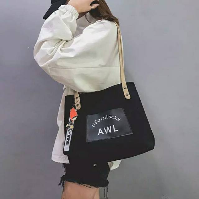 (BISA COD)TakesanBag - Totebag Wanita Payung - Bahan Semi Canvas Sintetis - Penutup Resleting - Ukuran Besar