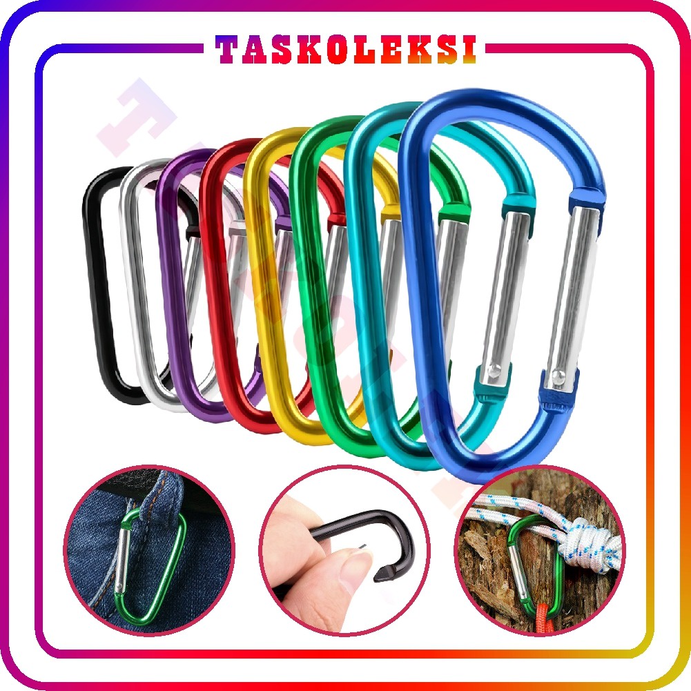 ☛TK☚ R527 Carabiner Gantungan Kunci Aluminium Alloy 5 D shape