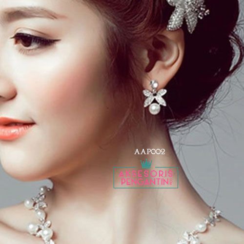 [BISA COD] ANTING PENGANTIN WANITA AKSESORIS WEDDING BRIDAL CRYSTAL AAP002