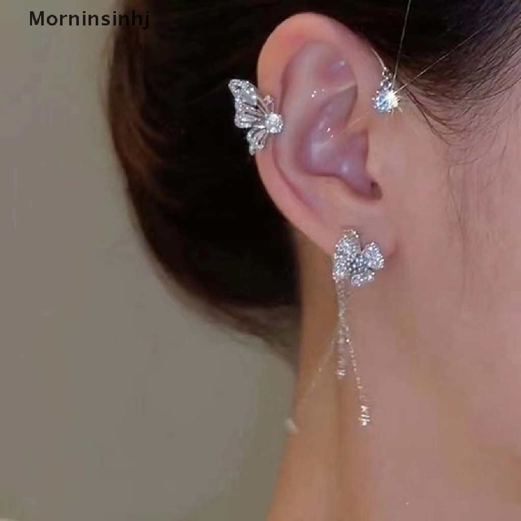 Mornin 1pcs Anting Kupu-Kupu Snowflake Baru Tanpa Tindik Anting Klip Telinga All-match Aksesoris Fashion id