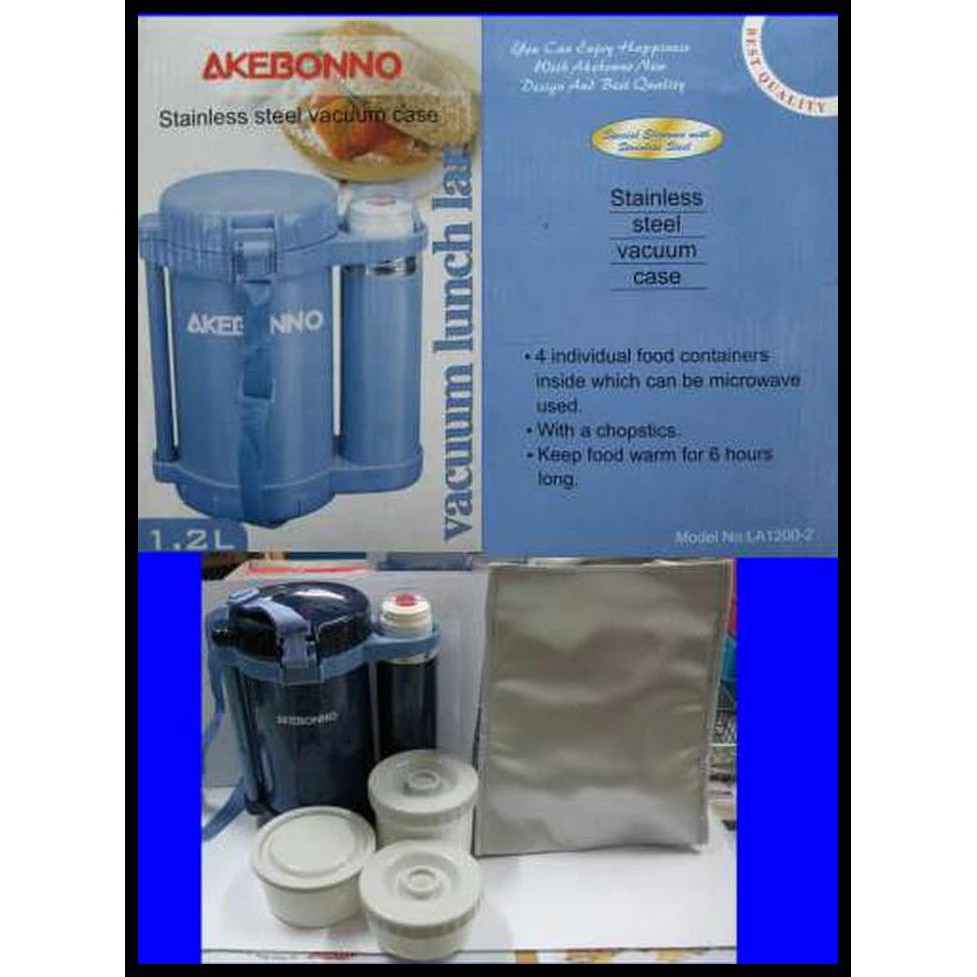 AKEBONNO LUNCH JAR/BOX 1.2L WITH VACUUM FLASK/THERMOS 350ML LA-1200-2